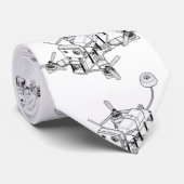 Wireframe tekening van een Quadcopterdrone Stropdas (Opgerold)