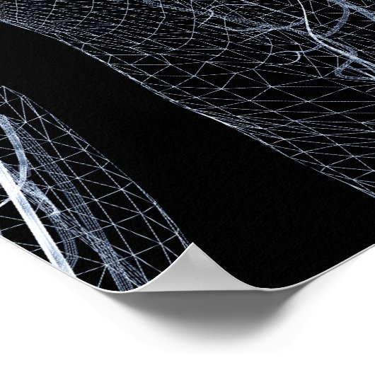 Wireframe van de bloedvaten in het bovenlichaam 2 poster (Hoek)