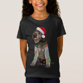 Wirehaated Pointing Griffon-kerstlampjes T-shirt (Voorkant)