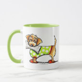 Wirehaered Dachshund Apple Mok (Links)