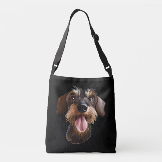 Wirehaered Dachshund Crossbody Tas (Achterkant)