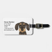 Wirehaered Dachshund | Cute Cartoon Dog Teckel Bagagelabel (Voorkant horizontaal)