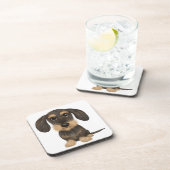 Wirehaered Dachshund | Cute Cartoon Dog Teckel Bier Onderzetter (Rechterzijde)