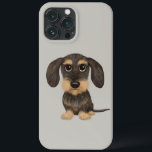 Wirehaered Dachshund | Cute Cartoon Dog Teckel Case-Mate iPhone Case<br><div class="desc">Wirehaire Dachshund Lover's iPhone Case. Wilde beer en beige Teckel.</div>