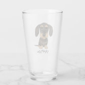 Wirehaered Dachshund | Cute Cartoon Dog Teckel Glas (Achterkant)