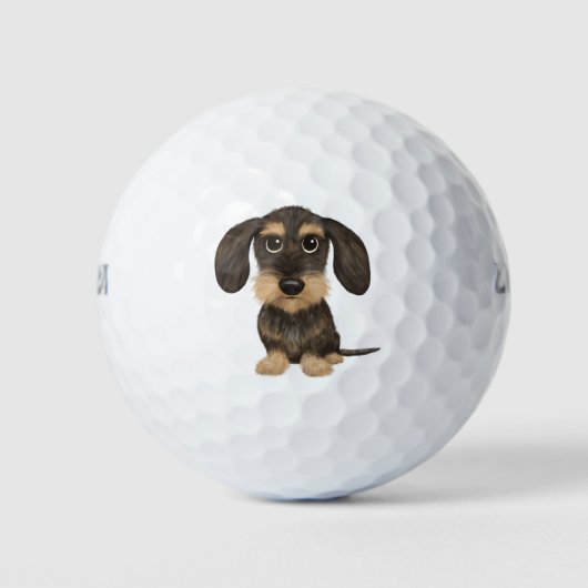 Wirehaered Dachshund | Cute Cartoon Dog Teckel Golfballen (Voorkant)
