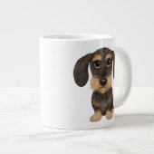 Wirehaered Dachshund | Cute Cartoon Dog Teckel Grote Koffiekop (Voorkant rechts)