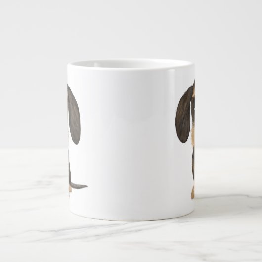 Wirehaered Dachshund | Cute Cartoon Dog Teckel Grote Koffiekop (Voorkant)