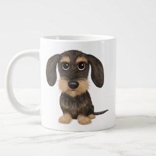 Wirehaered Dachshund   Cute Cartoon Dog Teckel Grote Koffiekop