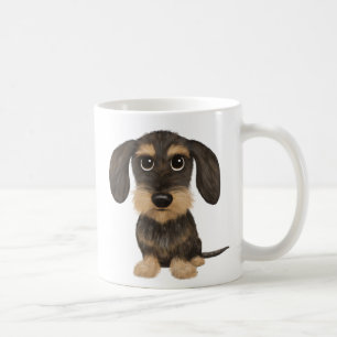Wirehaered Dachshund   Cute Cartoon Dog Teckel Koffiemok
