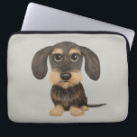 Wirehaered Dachshund | Cute Cartoon Dog Teckel Laptop Sleeve<br><div class="desc">Een leuke laptophoes voor wirespeed Dachshund-liefhebbers. Wilde beer en geelbruine cartoon Teckel. Bezoek Jenn's Doodle World voor nog meer accessoires voor thuis en kantoor met deze grappige hond en meer originele wiener-hondenontwerpen.</div>