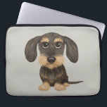 Wirehaered Dachshund | Cute Cartoon Dog Teckel Laptop Sleeve<br><div class="desc">Een leuke laptophoes voor wirespeed Dachshund-liefhebbers. Wilde beer en geelbruine cartoon Teckel. Bezoek Jenn's Doodle World voor nog meer accessoires voor thuis en kantoor met deze grappige hond en meer originele wiener-hondenontwerpen.</div>