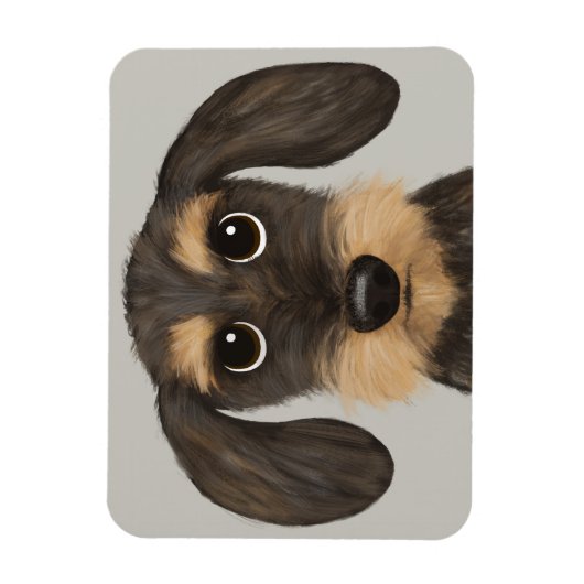 Wirehaered Dachshund | Cute Cartoon Dog Teckel Magneet (Verticaal)