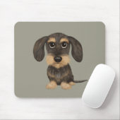 Wirehaered Dachshund | Cute Cartoon Dog Teckel Muismat (Met muis)