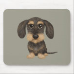 Wirehaered Dachshund | Cute Cartoon Dog Teckel Muismat<br><div class="desc">Een leuke mousepad voor wirespeed Dachshund-liefhebbers. Wilde zwijnen, met een bruine kleur, met een gekleurde Teckel. Bezoek Jenn's Doodle World voor nog meer accessoires voor thuis en kantoor met deze grappige hond en meer originele wiener-hondenontwerpen.</div>