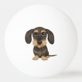 Wirehaered Dachshund | Cute Cartoon Dog Teckel Pingpongbal (Voorkant)