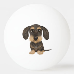 Wirehaered Dachshund   Cute Cartoon Dog Teckel Pingpongbal