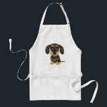 Wirehaered Dachshund | Cute Cartoon Dog Teckel Standaard Schort<br><div class="desc">A fun BBQ apron for wire haired Dachshund lovers. Wild boar and tan colored Teckel. Visit Jenn's Doodle World for even more accessories for home and office with this funny dog and more original wiener dog designs.</div>