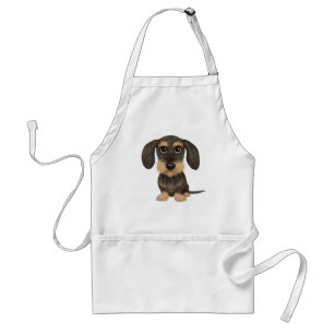 Wirehaered Dachshund   Cute Cartoon Dog Teckel Standaard Schort