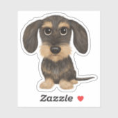 Wirehaered Dachshund | Cute Cartoon Dog Teckel Sticker (Vel)
