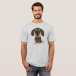 Wirehaered Dachshund | Cute Cartoon Dog Teckel T-shirt<br><div class="desc">Cute Dachshund Cartoon Dog Shirt. Wilde zwijnen,  met een bruine kleur,  met een gekleurde Teckel. Maakt een groot geschenk voor dradenharden hondenliefhebbers!</div>