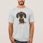 Wirehaered Dachshund | Cute Cartoon Dog Teckel T-shirt (Voorkant)
