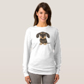Wirehaered Dachshund | Cute Cartoon Dog Teckel T-shirt (Voorkant volledig)