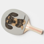 Wirehaered Dachshund | Cute Cartoon Dog Teckel Tafeltennisbatje (Zijkant)