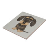 Wirehaered Dachshund | Cute Cartoon Dog Teckel Tegeltje (Zijkant)