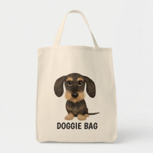 Wirehaered Dachshund   Cute Cartoon Dog Teckel Tote Bag