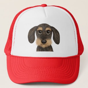 Wirehaered Dachshund Cute Cartoon Dog Teckel Trucker Pet