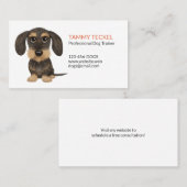 Wirehaered Dachshund | Cute Teckel Cartoon Dog Visitekaartje (Voorkant / Achterkant)