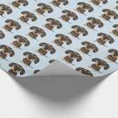 Wirehaered Dachshund | Cute Teckel Dog Pattered Cadeaupapier (Hoek)