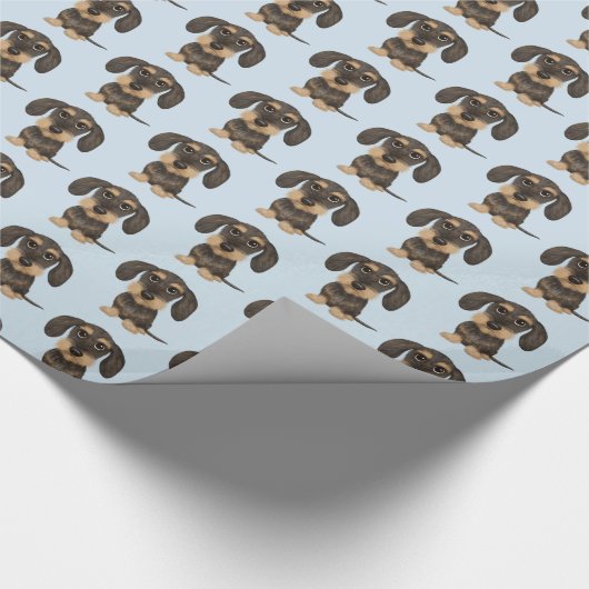 Wirehaered Dachshund | Cute Teckel Dog Pattered Cadeaupapier (Hoek)