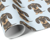 Wirehaered Dachshund | Cute Teckel Dog Pattered Cadeaupapier (Rol Hoek)