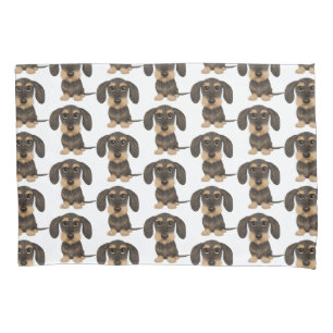 Wirehaered Dachshund   Cute Teckel Dog Pattered Kussensloop