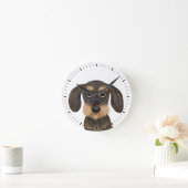 Wirehaered Dachshund Cute Teckel Dog Ronde Klok (Huis)