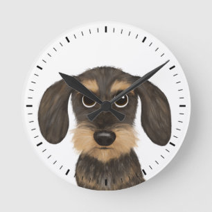 Wirehaered Dachshund Cute Teckel Dog Ronde Klok