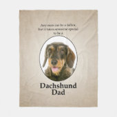 Wirehaered Dachshund Dad Fleece Blanket (Voorkant)