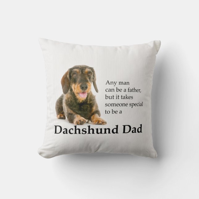Wirehaered Dachshund Dad Pillow Kussen (Voorkant)