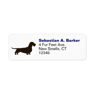 Wirehaered Dachshund Dog Silhouette Return Address Etiket