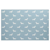 Wirehaered Dachshund Dog Silhouettes Pattern Blue Stof (Fat Quarter)
