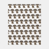 Wirehaered Dachshund Dogs Pattern Cute Teckel Fleece Deken (Voorkant)