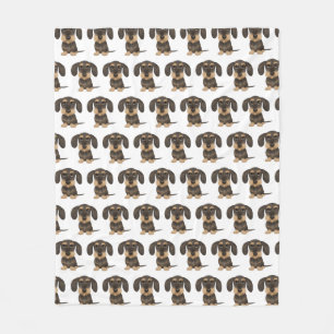 Wirehaered Dachshund Dogs Pattern Cute Teckel Fleece Deken