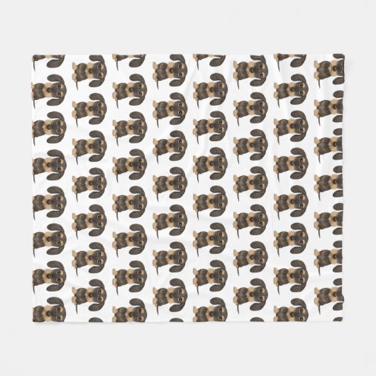 Wirehaered Dachshund Dogs Pattern Cute Teckel Fleece Deken (Voorkant (Horizontaal))