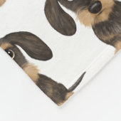 Wirehaered Dachshund Dogs Pattern Cute Teckel Fleece Deken (Hoek)