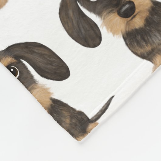 Wirehaered Dachshund Dogs Pattern Cute Teckel Fleece Deken (Hoek)