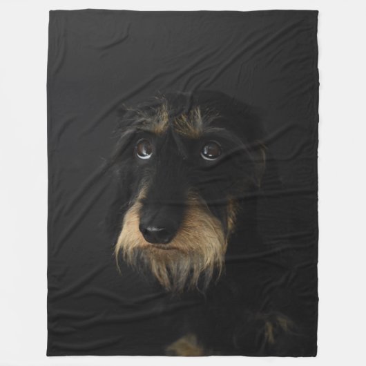 Wirehaered Dachshund Fleece Deken (Voorkant)