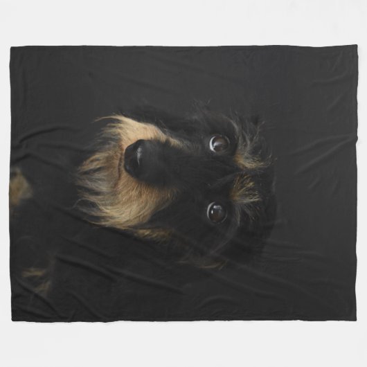 Wirehaered Dachshund Fleece Deken (Voorkant (Horizontaal))