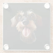 Wirehaered Dachshund Glazen Onderzetter (Achterkant)